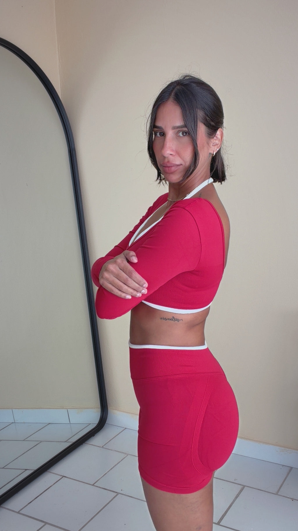 Glow Contour Long Sleeve Set | Red