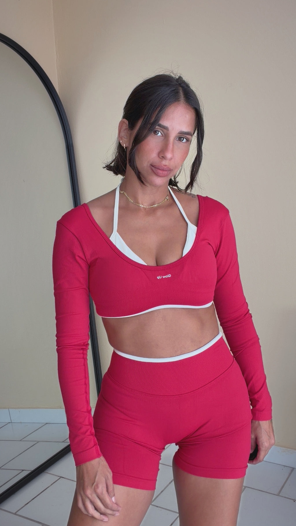 Glow Contour Long Sleeve Set | Red