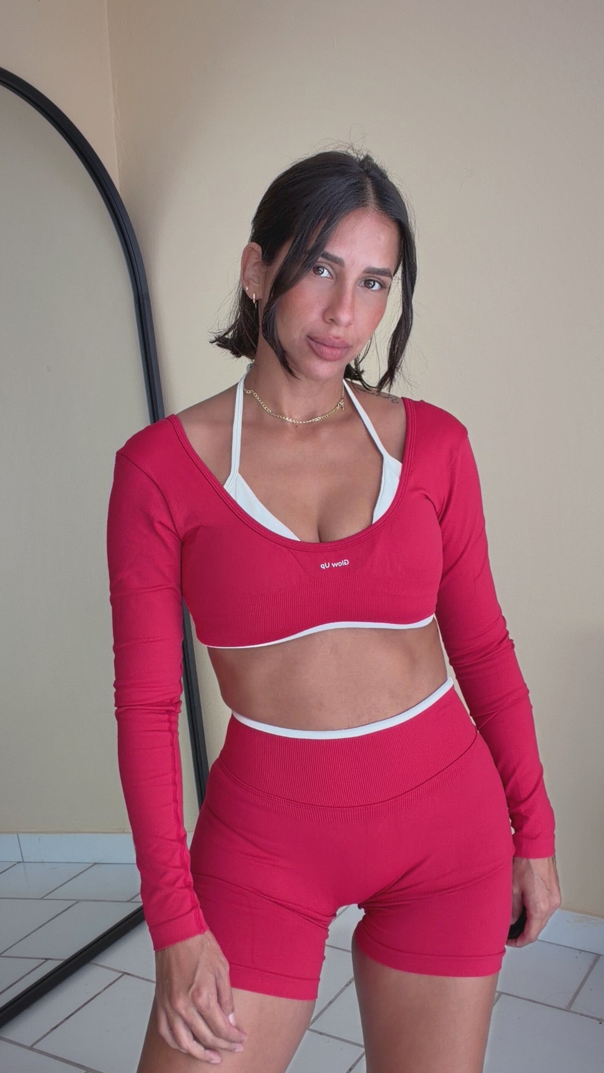 Glow Contour Long Sleeve Set | Red